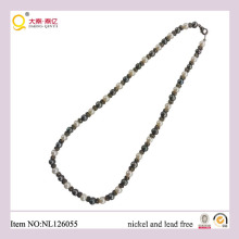 Klassische Perlenkette, Metallkette, kurze Perlenkette, Geschenk für Mutter